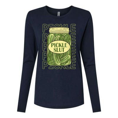 Pickle Slut Funny Pickle Slut Who Loves Pickles Womens Cotton Relaxed Long Sleeve T-Shirt