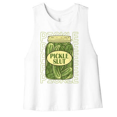 Pickle Slut Funny Pickle Slut Who Loves Pickles Women's Racerback Cropped Tank