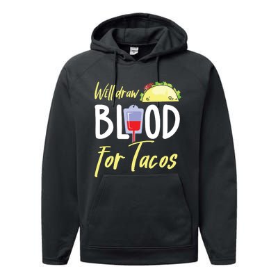 Phlebotomist Shirts Funny Taco Lover Phlebotomy Gift Performance Fleece Hoodie