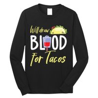 Phlebotomist Shirts Funny Taco Lover Phlebotomy Gift Long Sleeve Shirt