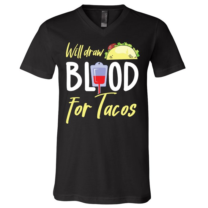 Phlebotomist Shirts Funny Taco Lover Phlebotomy Gift V-Neck T-Shirt