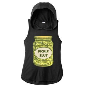 pickle slut funny canned pickles Ladies PosiCharge Tri-Blend Wicking Draft Hoodie Tank