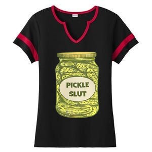 pickle slut funny canned pickles Ladies Halftime Notch Neck Tee