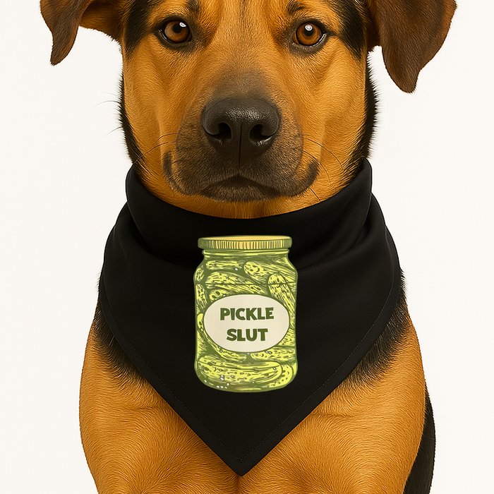 pickle slut funny canned pickles USA-Made Doggie Bandana