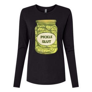 pickle slut funny canned pickles Womens Cotton Relaxed Long Sleeve T-Shirt