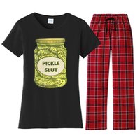 pickle slut funny canned pickles Women's Flannel Pajama Set