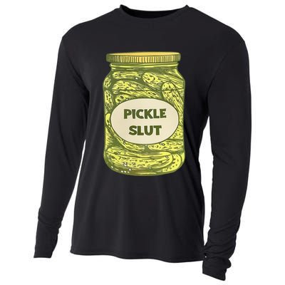 pickle slut funny canned pickles Cooling Performance Long Sleeve Crew