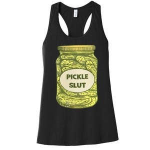 pickle slut funny canned pickles Women's Racerback Tank