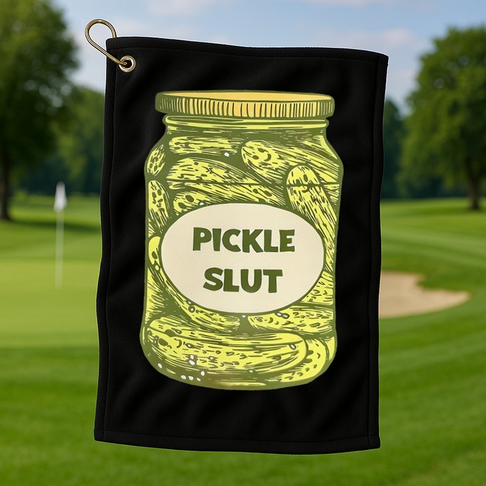 pickle slut funny canned pickles Golf Towel