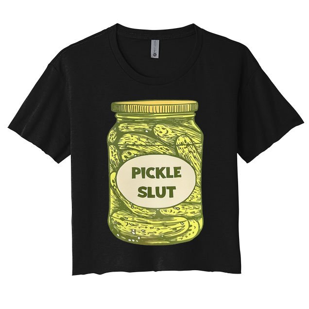 pickle slut funny canned pickles Crop Top