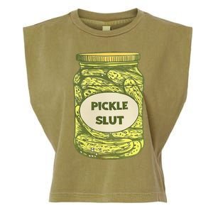 pickle slut funny canned pickles Garment-Dyed Women's Muscle Tee