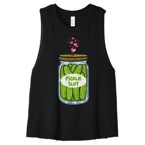 Pickle Slut For Dill And Pickle Lover Women's Racerback Cropped Tank