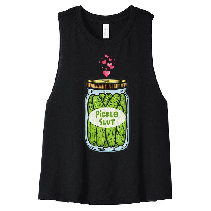 Pickle Slut For Dill And Pickle Lover Women's Racerback Cropped Tank