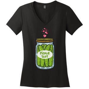 Pickle Slut For Dill And Pickle Lover Women's V-Neck T-Shirt