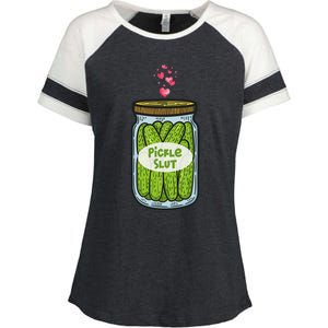 Pickle Slut For Dill And Pickle Lover Enza Ladies Jersey Colorblock Tee