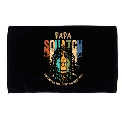 Papa Squatch Funny Bigfoot Papa Fathers Day Sasquatch Gift Microfiber Hand Towel