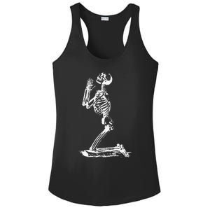 Praying Skeleton Funny Cool Morbid Prayer Design Ladies PosiCharge Competitor Racerback Tank