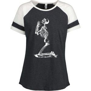 Praying Skeleton Funny Cool Morbid Prayer Design Enza Ladies Jersey Colorblock Tee