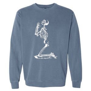 Praying Skeleton Funny Cool Morbid Prayer Design Garment-Dyed Sweatshirt