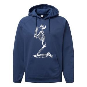 Praying Skeleton Funny Cool Morbid Prayer Design Performance Fleece Hoodie