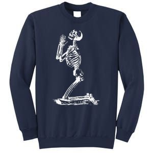 Praying Skeleton Funny Cool Morbid Prayer Design Sweatshirt