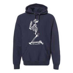 Praying Skeleton Funny Cool Morbid Prayer Design Premium Hoodie