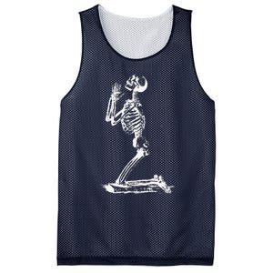 Praying Skeleton Funny Cool Morbid Prayer Design Mesh Reversible Basketball Jersey Tank