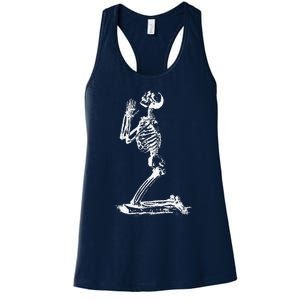 Praying Skeleton Funny Cool Morbid Prayer Design Women's Racerback Tank