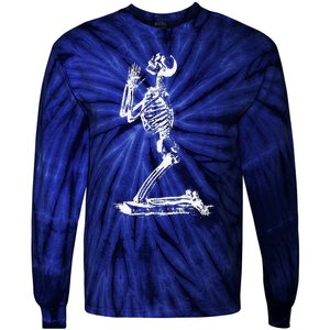 Praying Skeleton Funny Cool Morbid Prayer Design Tie-Dye Long Sleeve Shirt