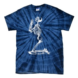 Praying Skeleton Funny Cool Morbid Prayer Design Tie-Dye T-Shirt