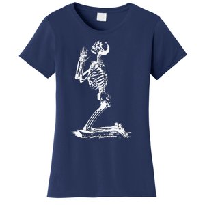 Praying Skeleton Funny Cool Morbid Prayer Design Women's T-Shirt