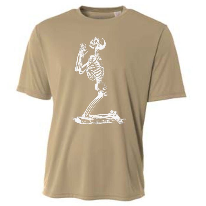 Praying Skeleton Funny Cool Morbid Prayer Design Cooling Performance Crew T-Shirt