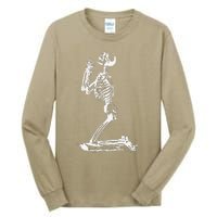 Praying Skeleton Funny Cool Morbid Prayer Design Tall Long Sleeve T-Shirt