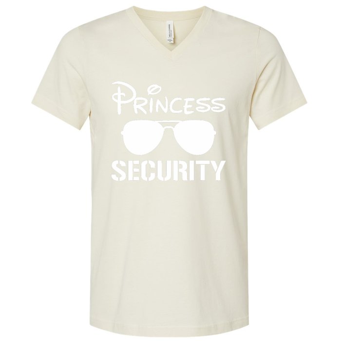 Princess Security Funny Birthday Halloween Party Design V-Neck T-Shirt