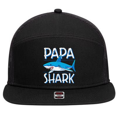 Papa Shark Family Matching Dad Daddy Jawsome 7 Panel Mesh Trucker Snapback Hat