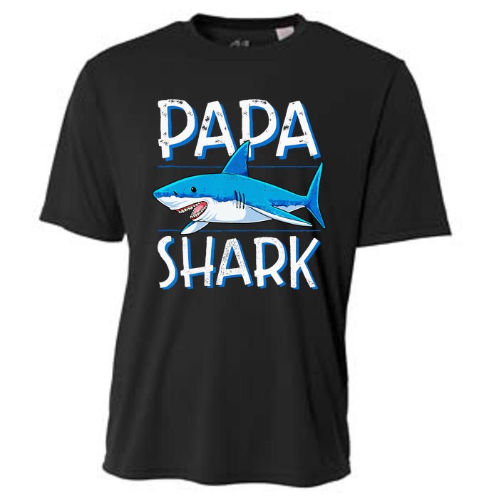 Papa Shark Family Matching Dad Daddy Jawsome Cooling Performance Crew T-Shirt