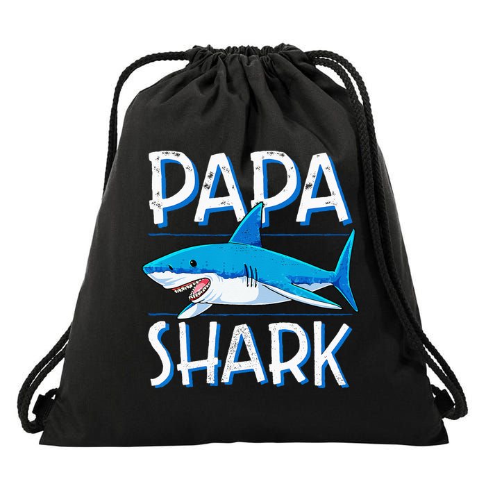 Papa Shark Family Matching Dad Daddy Jawsome Drawstring Bag