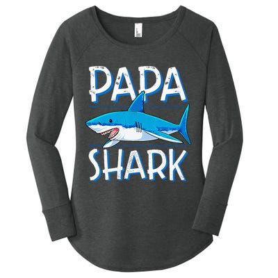 Papa Shark Family Matching Dad Daddy Jawsome Women's Perfect Tri Tunic Long Sleeve Shirt