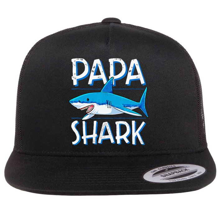 Papa Shark Family Matching Dad Daddy Jawsome Flat Bill Trucker Hat