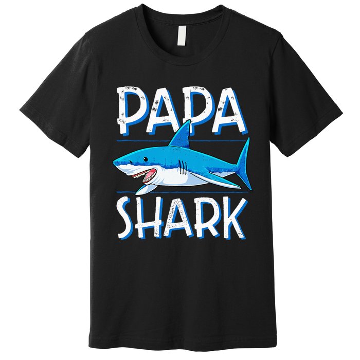 Papa Shark Family Matching Dad Daddy Jawsome Premium T-Shirt