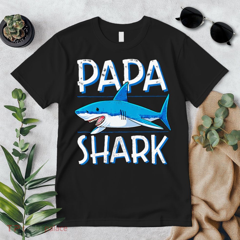 Papa Shark Family Matching Dad Daddy Jawsome Premium T-Shirt