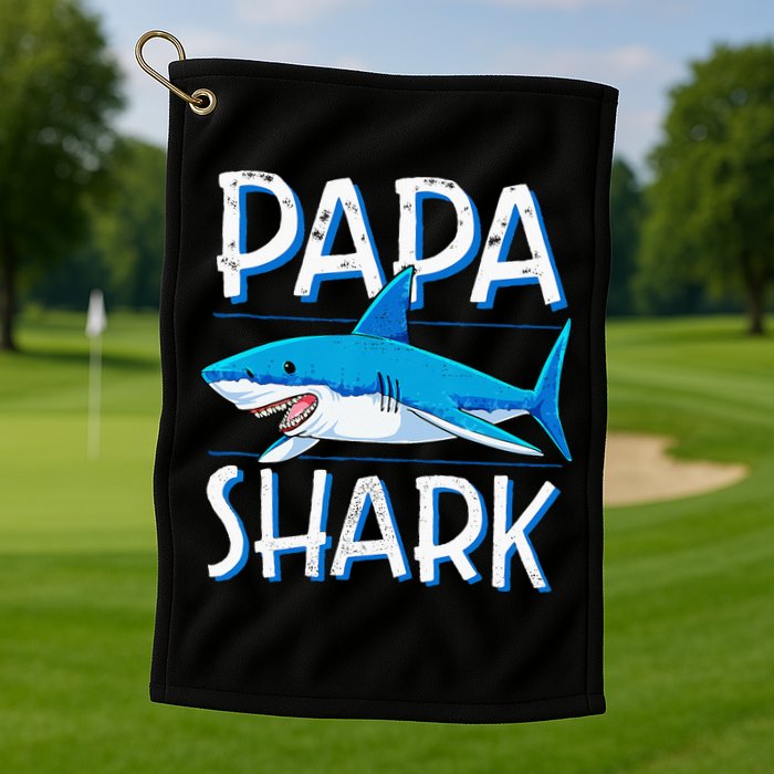 Papa Shark Family Matching Dad Daddy Jawsome Golf Towel