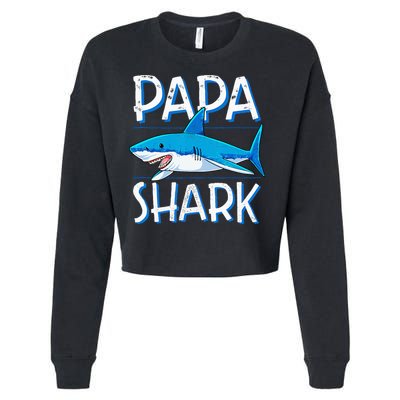 Papa Shark Family Matching Dad Daddy Jawsome Cropped Pullover Crew