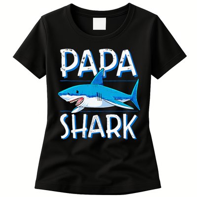 Papa Shark Family Matching Dad Daddy Jawsome Womens T-Shirt
