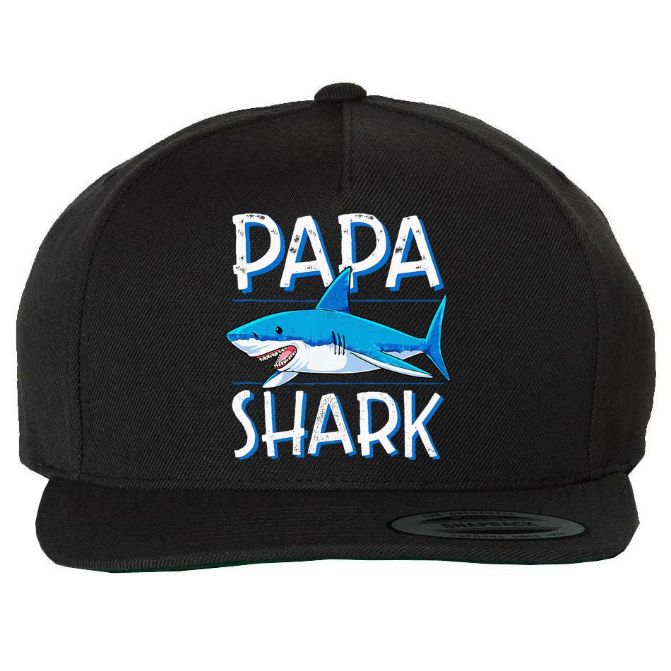 Papa Shark Family Matching Dad Daddy Jawsome Wool Snapback Cap