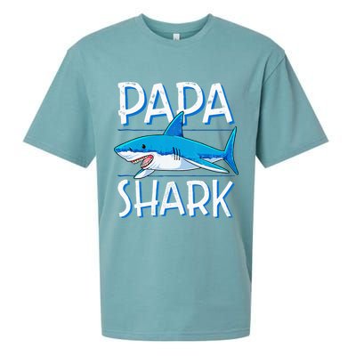 Papa Shark Family Matching Dad Daddy Jawsome Sueded Cloud Jersey T-Shirt