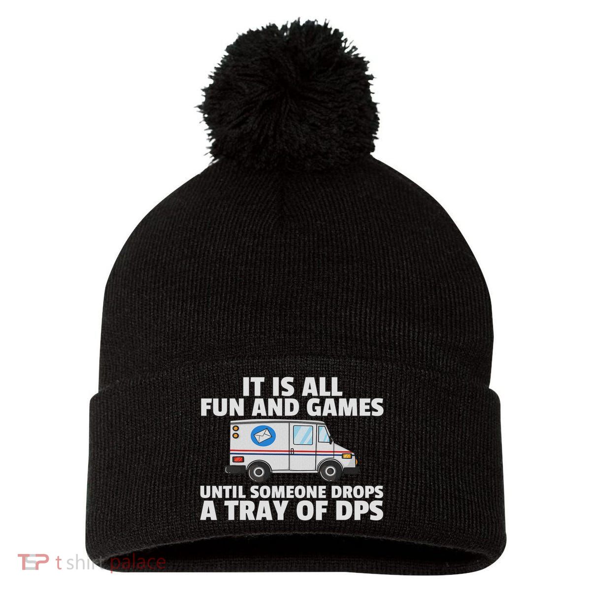Postal Service For Mailman Us Postman Worker Pom Pom 12in Knit Beanie