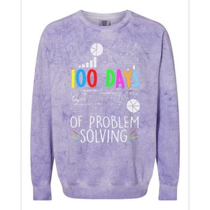 Problem Solving Funny Math Teacher 100 Days Of School Funny Gift Colorblast Crewneck Sweatshirt