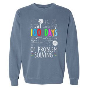 Problem Solving Funny Math Teacher 100 Days Of School Funny Gift Garment-Dyed Sweatshirt