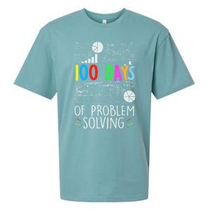 Problem Solving Funny Math Teacher 100 Days Of School Funny Gift Sueded Cloud Jersey T-Shirt